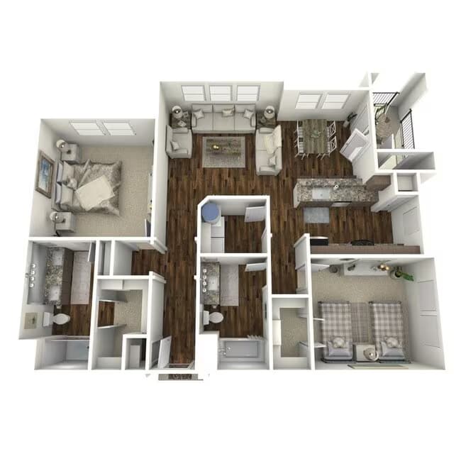 2 Beds • 2 Bath 5-5110 floor plan