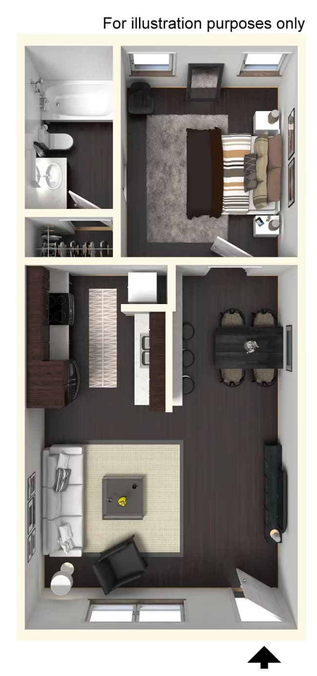 1 Bedroom 1 Bathroom 4202 floor plan