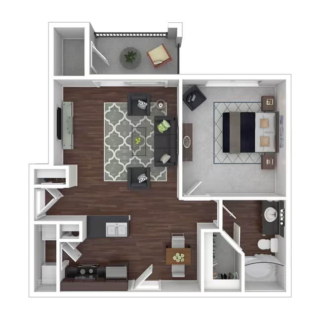 1 Bed • 1 Bath 0631 floor plan