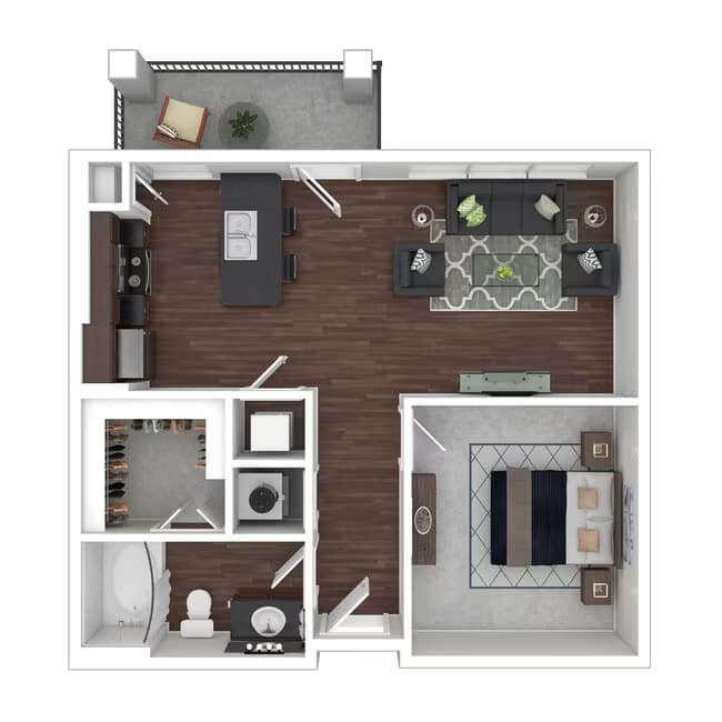 1 Bed • 1 Bath 2308 floor plan