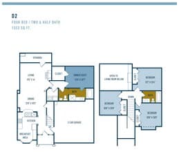 Four Bedroom / Two and a Half Bath Two Story Home 1 floor plan