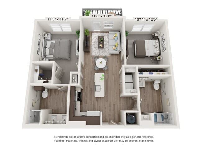 2 Beds • 2 Bath 4210 floor plan