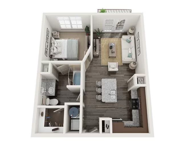 One Bedroom A1A 01 - 1303 floor plan