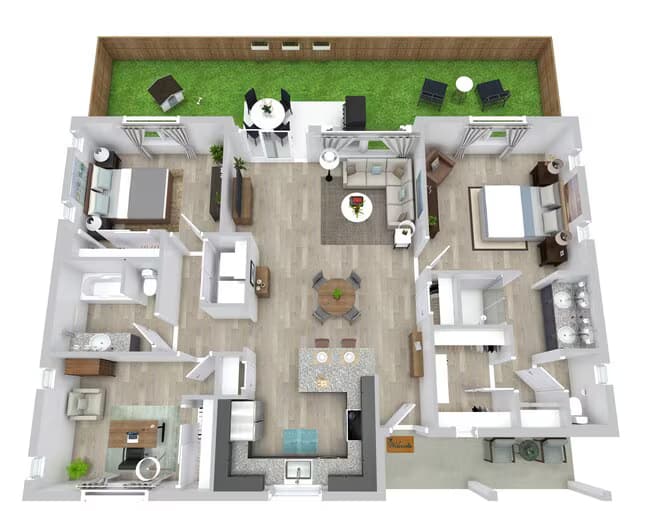 3 Beds • 2 Bath 909 floor plan