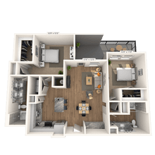 B3 2x2 1209 SF 1168 floor plan
