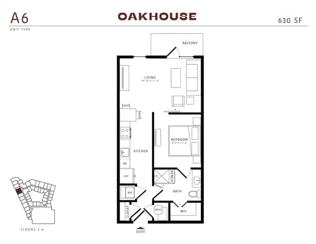 1 Bed • 1 Bath 334 floor plan