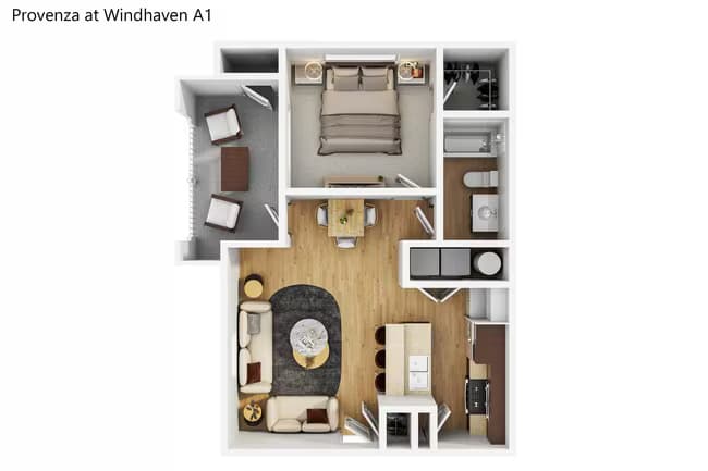 1 Bed • 1 Bath 16307 floor plan
