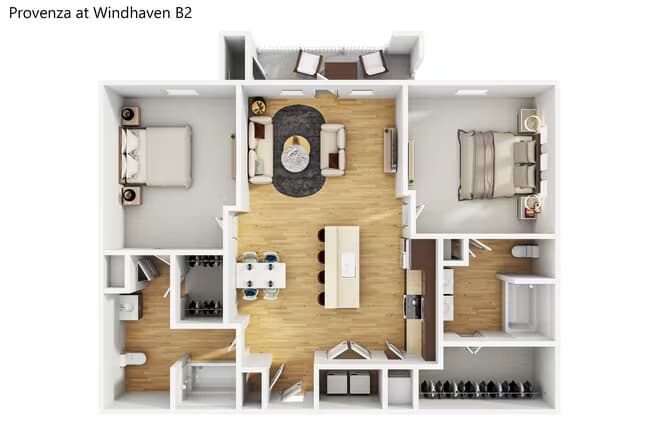 2 Beds • 2 Bath 10107 floor plan