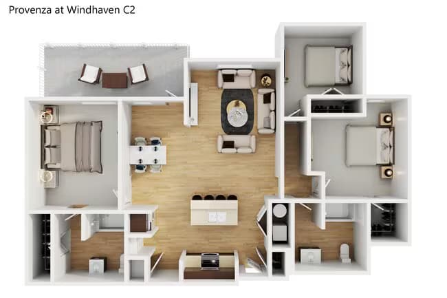 3 Beds • 2 Bath 09106 floor plan