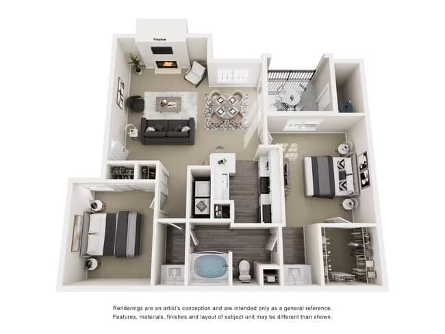 2 Beds • 1 Bath 1033 floor plan
