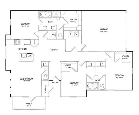 Unit 1 3 floor plan