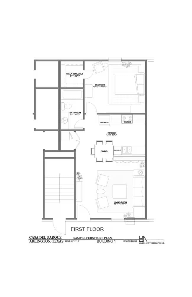 2 Beds • 1 Bath floor plan