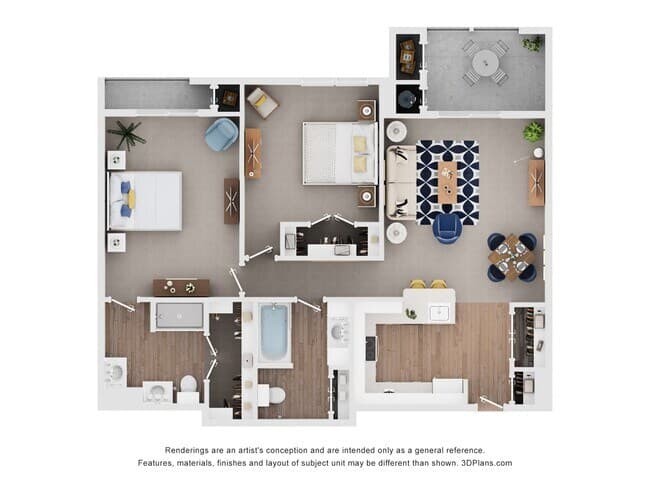 Two Bedroom - Coltrane 1302 floor plan
