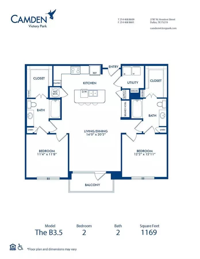 2 Beds • 2 Bath 2032 floor plan