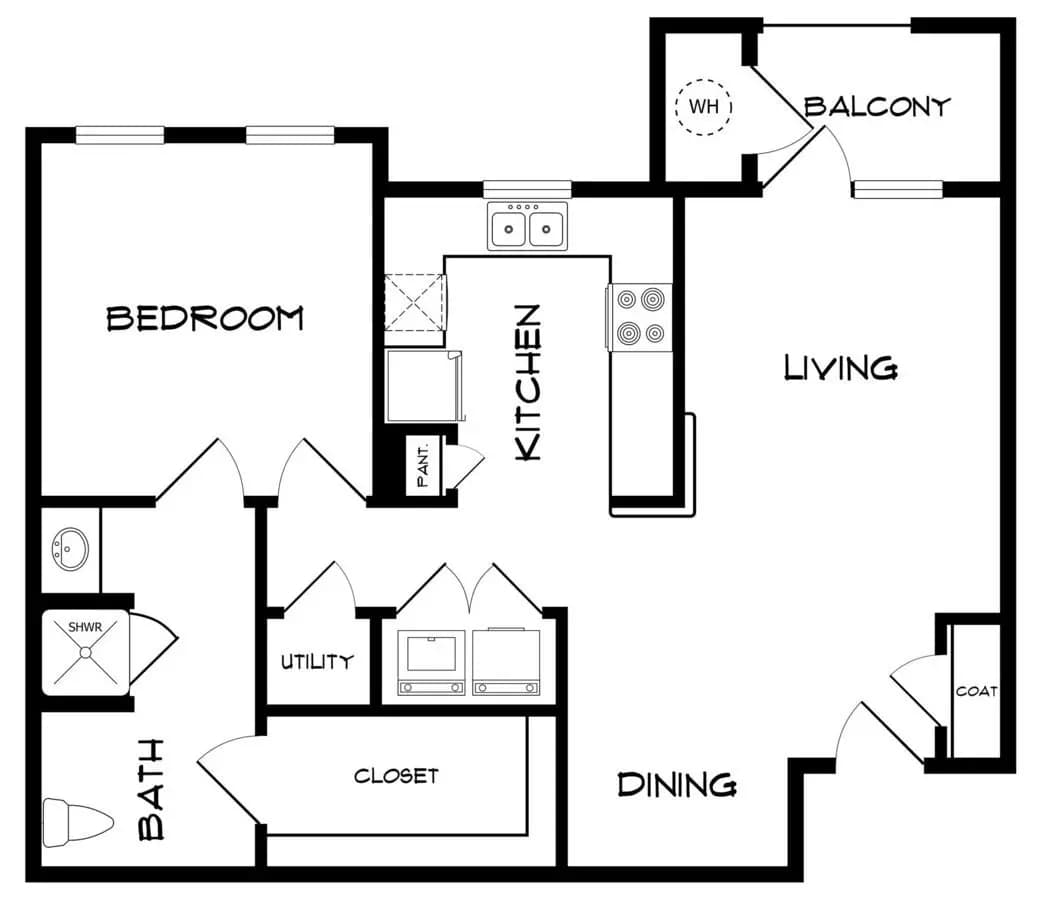 1 Bed • 1 Bath 2111 floor plan