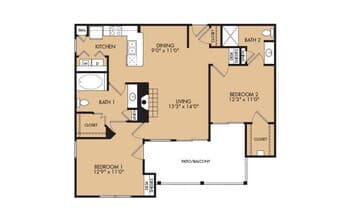 B1 -2x2 1337 floor plan