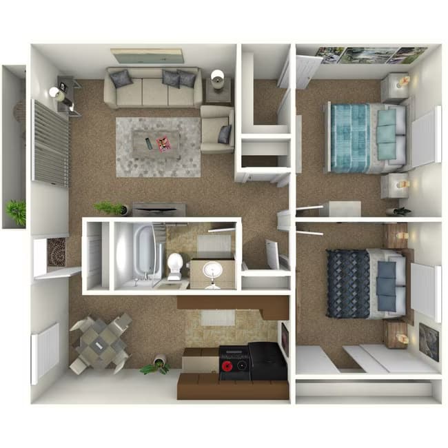 2 Beds • 1 Bath 83 floor plan