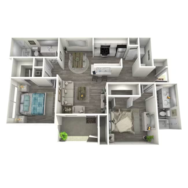2 Beds • 2 Bath 3055 floor plan