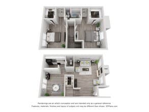 2 Bed 1.5 Bath T1 09-528 floor plan