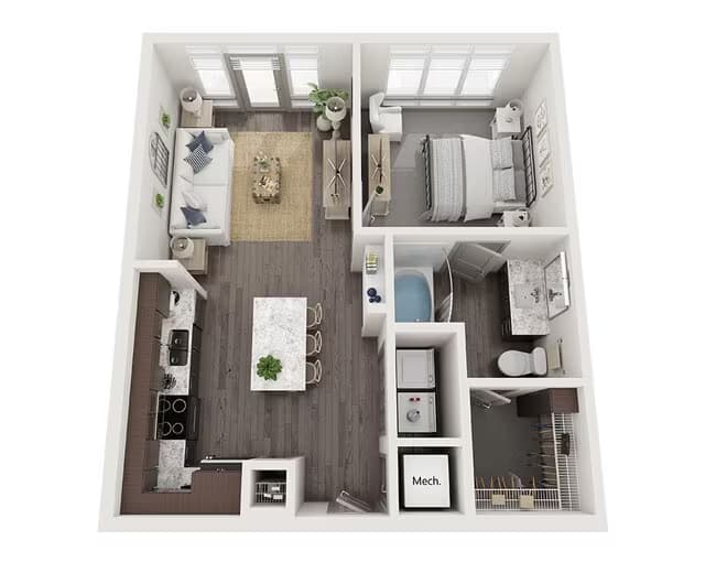 One Bedroom A1M 10 - 0304 floor plan