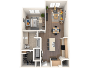 1 Bed, 1 Bath 01203 floor plan