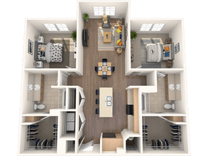 2 Bed, 2 Bath 04306 floor plan
