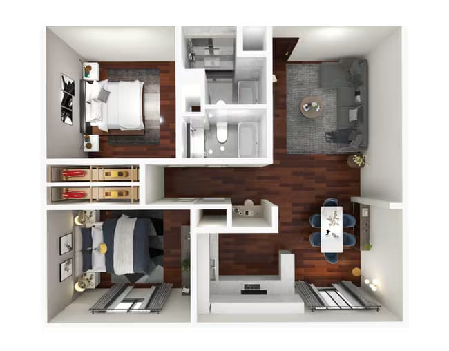 2 Beds • 2 Bath 5-106 floor plan