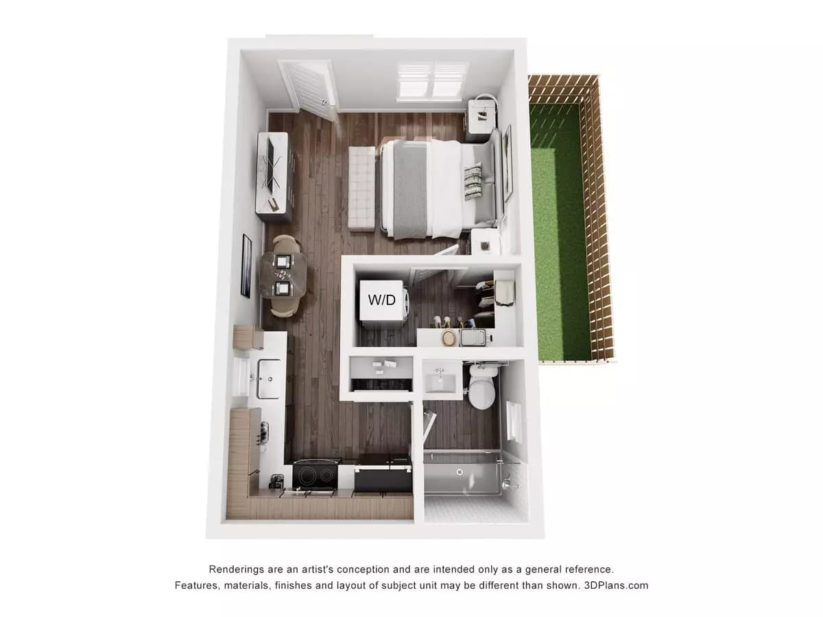 Studio • 1 Bath 85-B floor plan