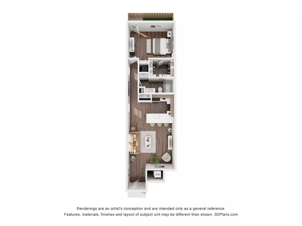 1 Bed • 1 Bath 14-A floor plan