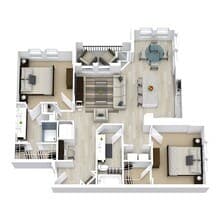 B2 - Two Bedroom | Two Bath 1108 floor plan
