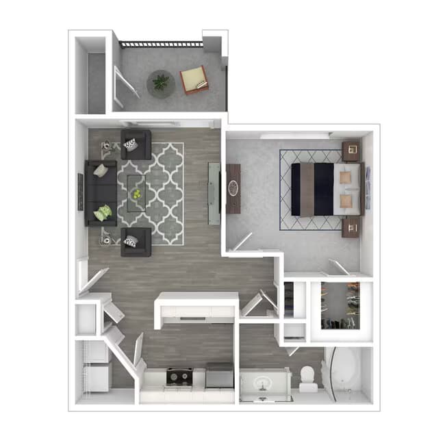 1 Bed • 1 Bath 1834 floor plan