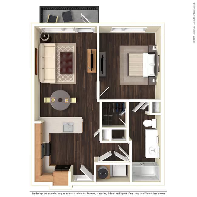 1 Bedroom Affordable - A2 1327 floor plan