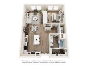 1 Bed • 1 Bath 3131 floor plan