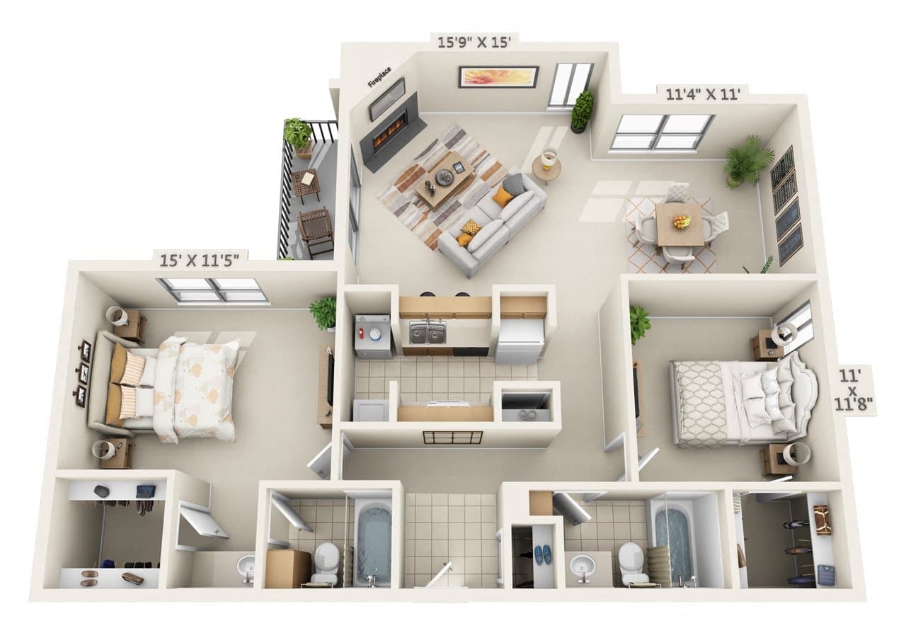 Unit 2033 2033 floor plan