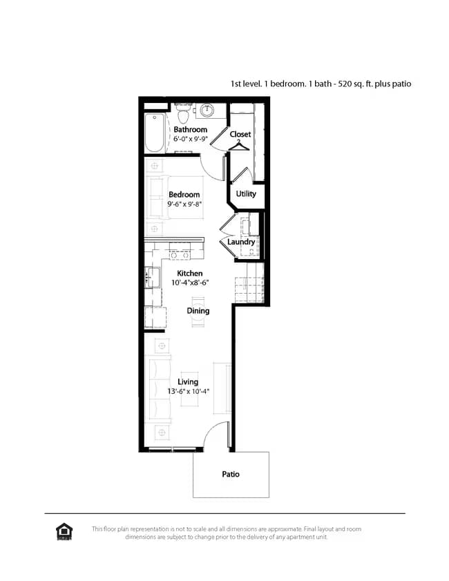 Studio Grand Courtyard 10110 floor plan
