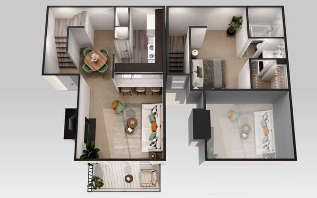 1 Bedroom 1 Bath 1165 floor plan