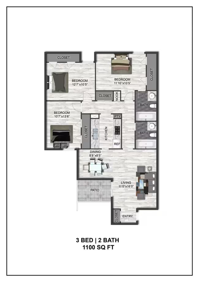 3x2 232 floor plan