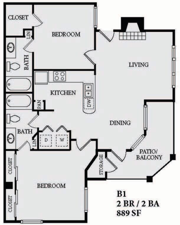Unit 2327 925 floor plan