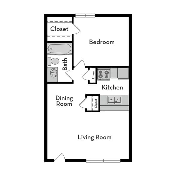 1 Bed • 1 Bath 263 floor plan