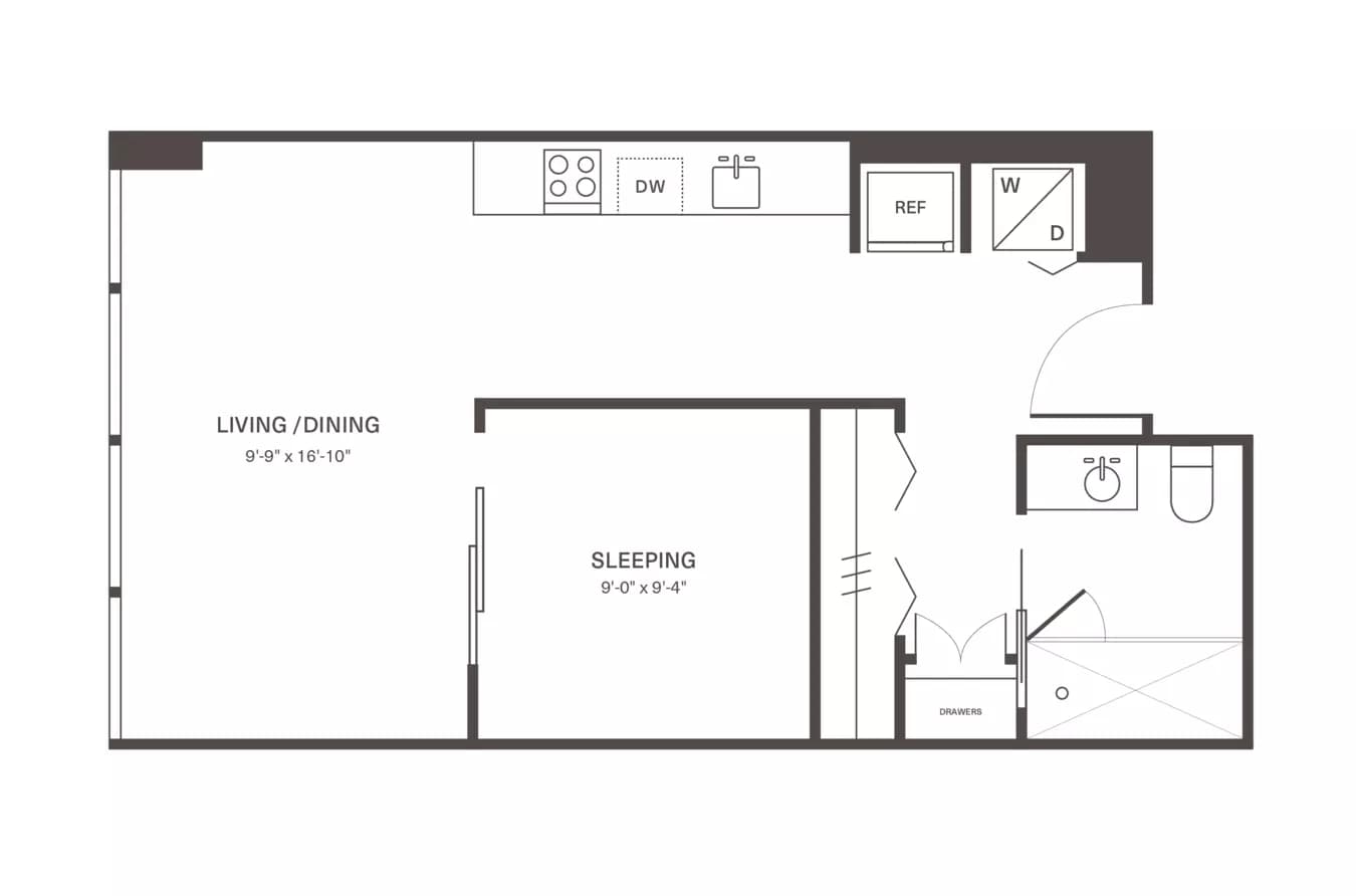 M5B Tower 2-419 floor plan