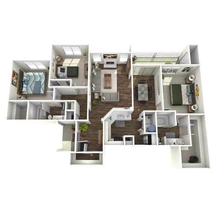 3 Beds • 2 Bath 118 floor plan