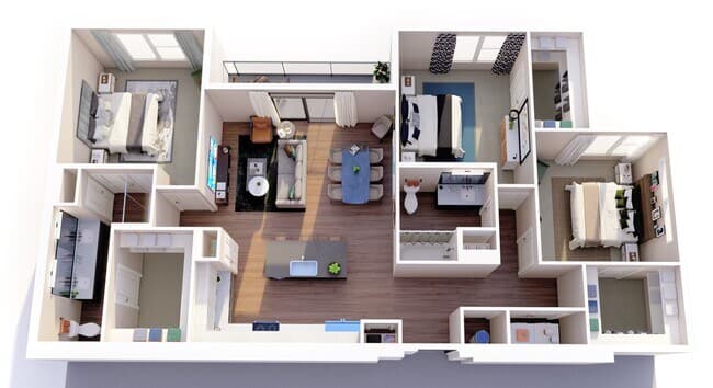 3 Beds • 2 Bath 4211 floor plan