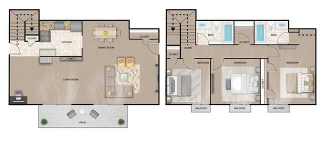 3X2 Townhouse 60SA 01-2152 floor plan