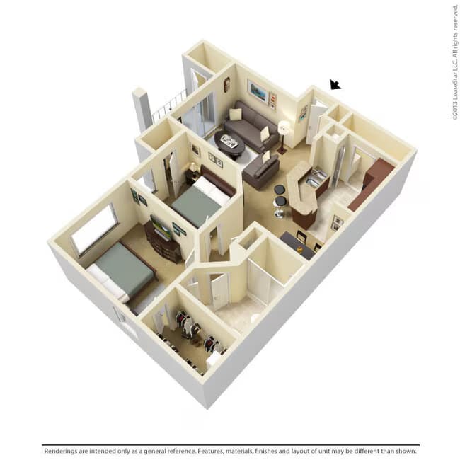 2 Beds • 2 Bath 621 floor plan