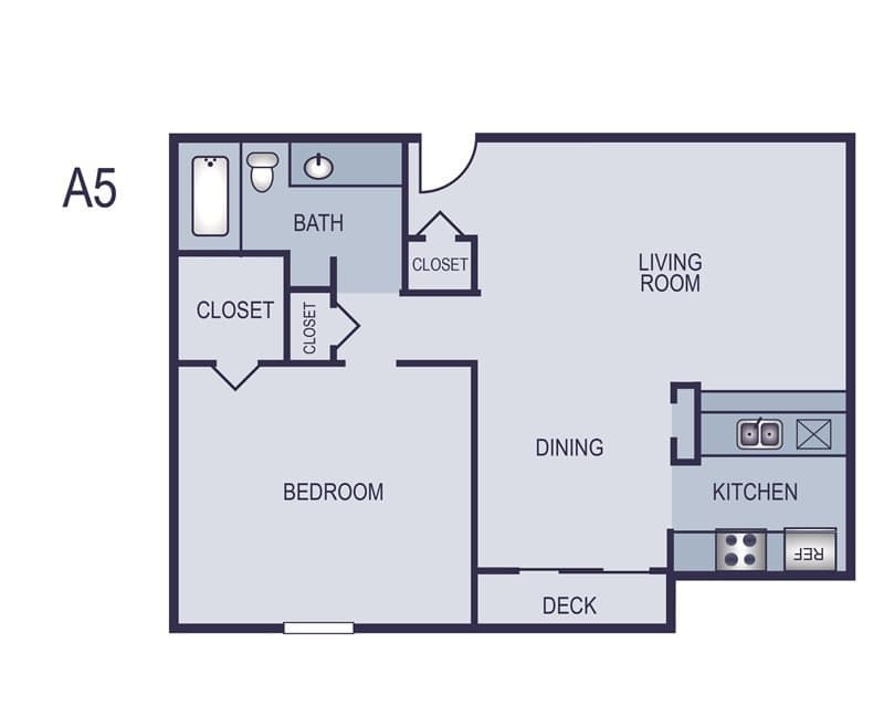 1 Bed • 1 Bath 2-0234 floor plan