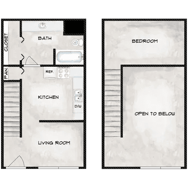 One Bedroom / One Bath 709-07 floor plan