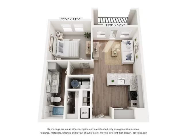 1 Bed • 1 Bath 4108 floor plan