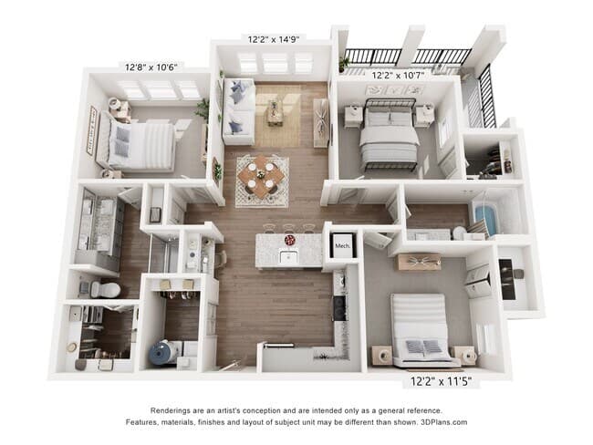 3 Beds • 2 Bath 4301 floor plan