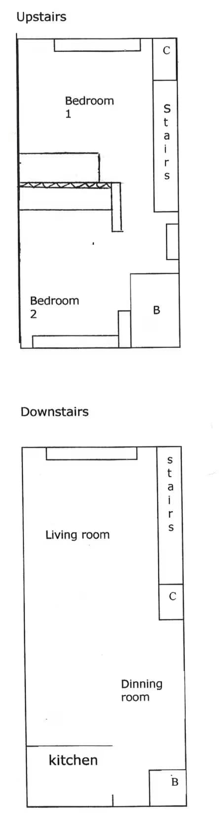 2 Bedroom 1-1/2 Bath TH 44 floor plan