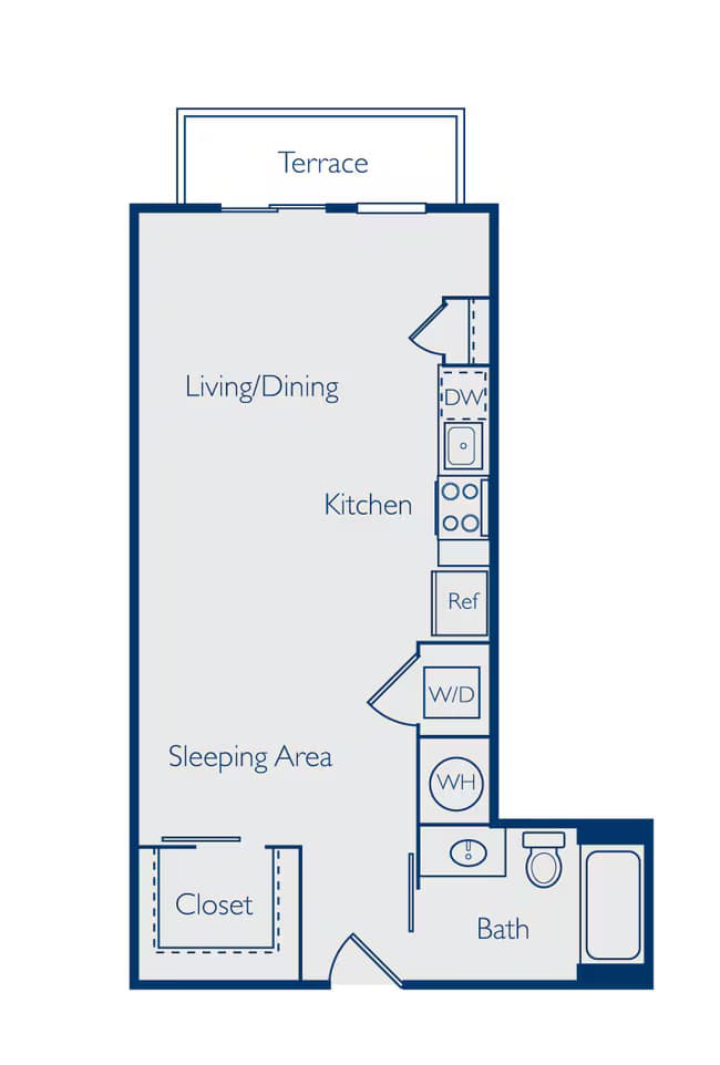 Studio • 1 Bath 1221 floor plan